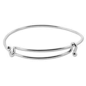 12 Adjustable EXPANDABLE Bangle Bracelet, Add a Charm, Silver Plate BRAC600SP---